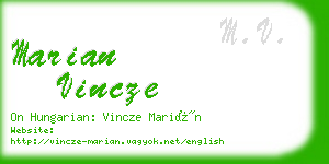 marian vincze business card
